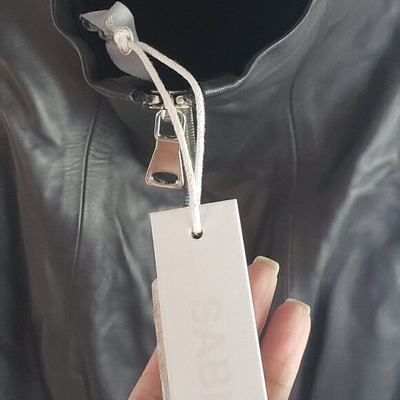 NWT Sablyn Black Leather Tulip Top Mini Dress Size XS - Picture 6 of 8